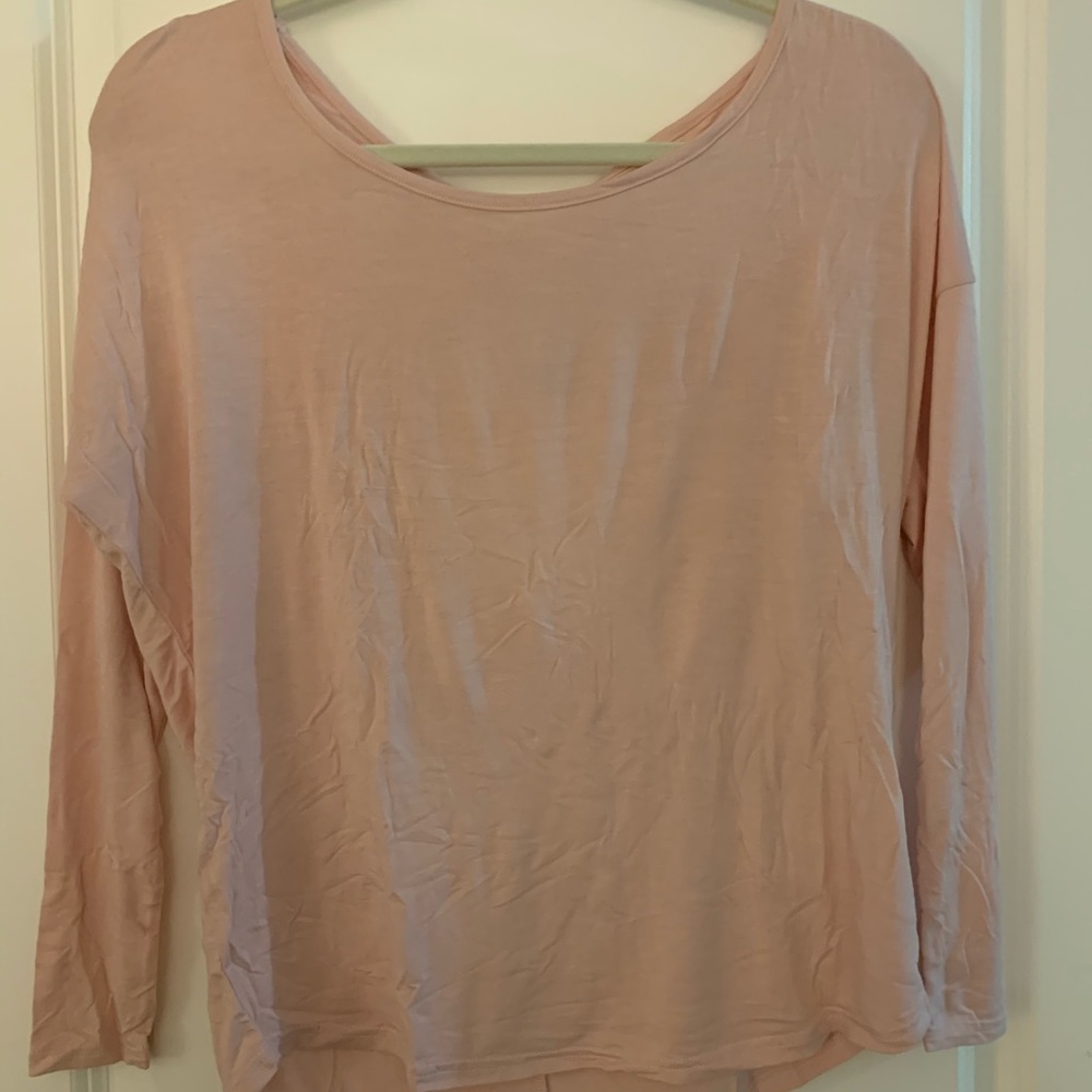 NWT Adore Me pink long sleeve w/ criss cross back